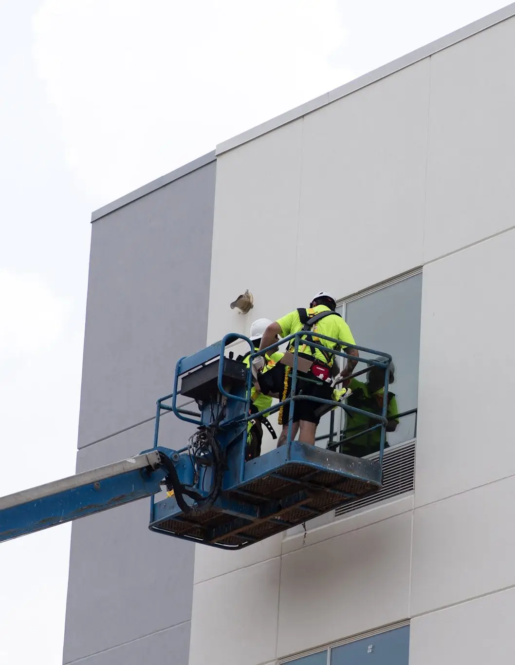 exterior commercial window cleaning lift access.